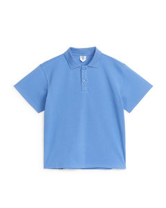 Poloshirt I Piqué Blå