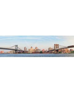 Manhattan Bridge Och Brocklyn Bridge. New York