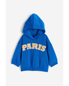 Capuchonsweater In Blokkleuren Helderblauw/paris