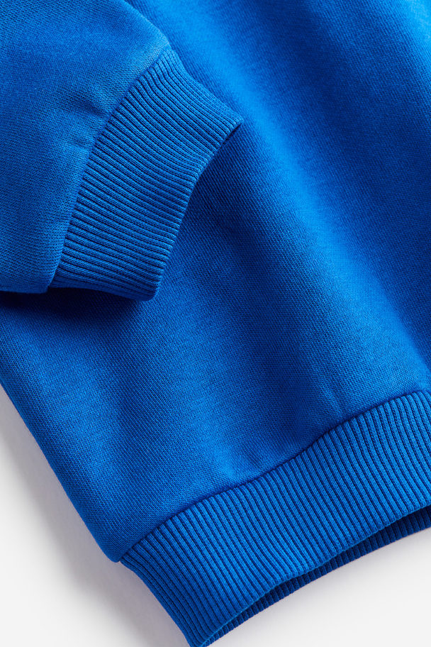 H&M Block-coloured Hoodie Bright Blue/paris