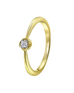 14 Karaat Geelgouden Ring Met Diamant