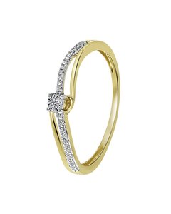 14 Karaat Geelgouden Ring Met Diamant
