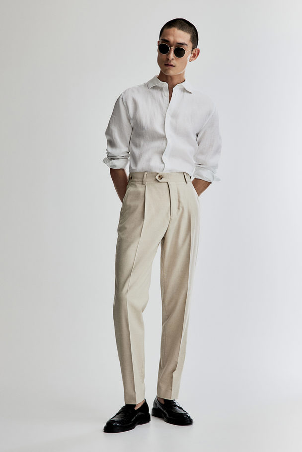 H&M Slim Fit Linen Shirt White