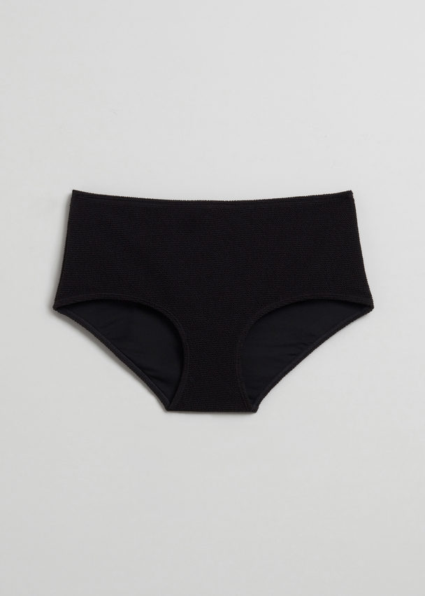 & Other Stories Bikinihose mit hohem Bund Schwarz