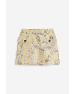 Jacquard-weave Skirt Pale Yellow/patterned