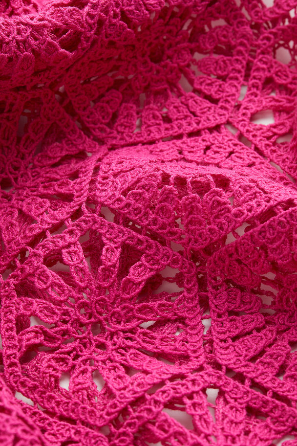 H&M Straight Crocheted-look Trousers Bright Pink