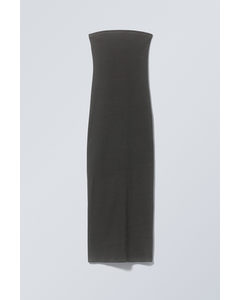 Tania Ribbed Tube Dress Dark Grey