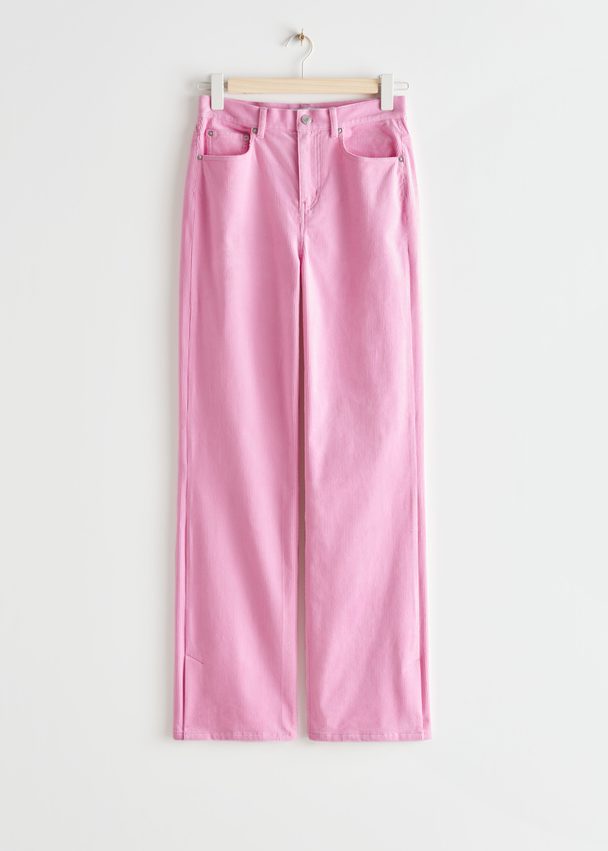 & Other Stories Straight Corduroy Trousers Pink