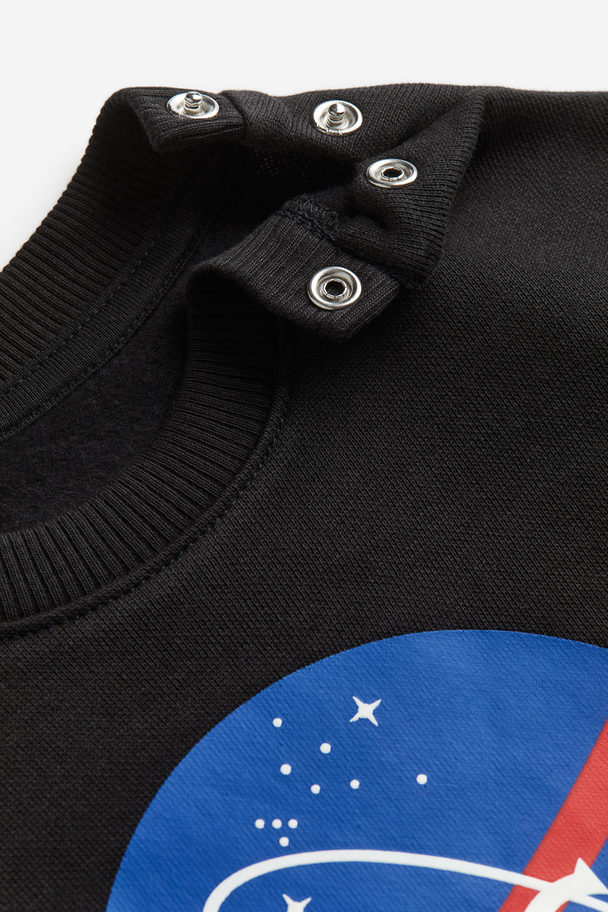 H&M 2-piece Sweatshirt Set Black/nasa