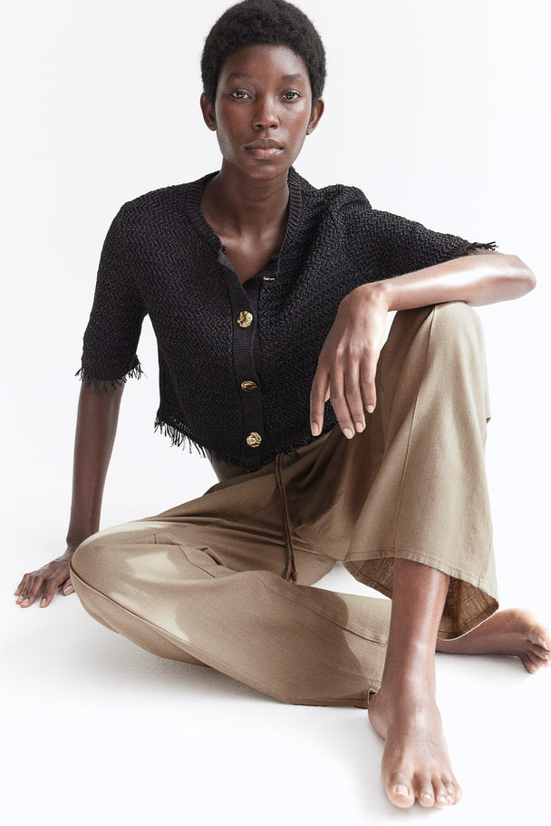 H&M Linen-blend Trousers Beige
