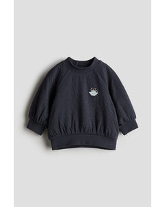 Sweatshirt mit Stickerei Marineblau/Boot