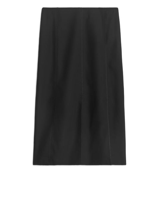 Arket Fluid Twill Skirt Black