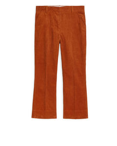 Cropped Corduroy Trousers Orange