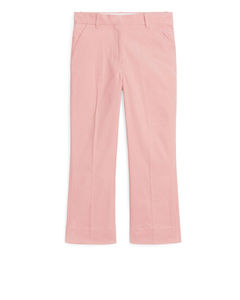 Cropped Corduroy Trousers Pink