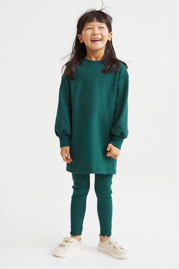 H&M 2-piece Sweatshirt Set Dark Green