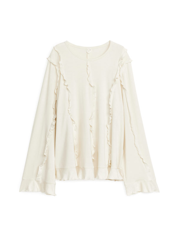 ARKET Frill Top Off-white