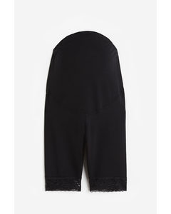 Mama Lace-trimmed Cycling Shorts Black