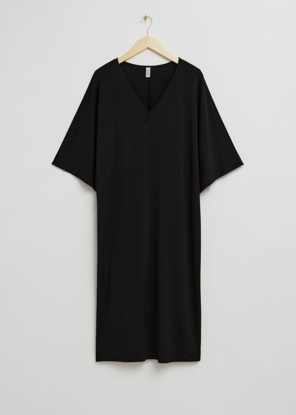 & Other Stories Loose-fit Kimono Sleeve Dress Black