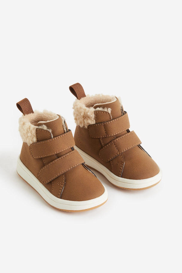 H&M Warm-lined Hi-top Trainers Brown