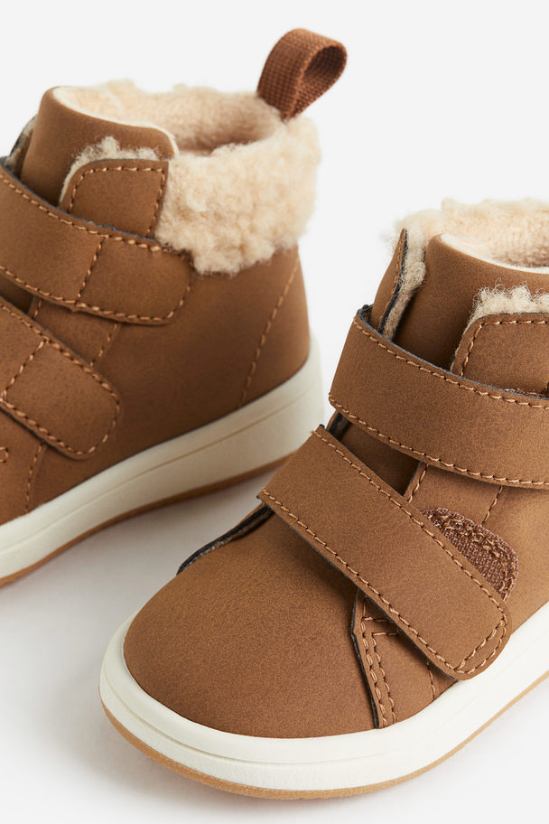 H&M Warm-lined Hi-top Trainers Brown