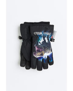 Water-repellent Ski Gloves Black/jurassic World