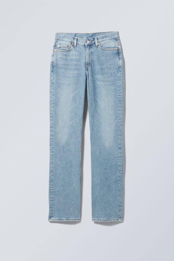 Weekday Jeans Twig mit mittelhohem Bund und geradem Bein Mittleres Taubenblau