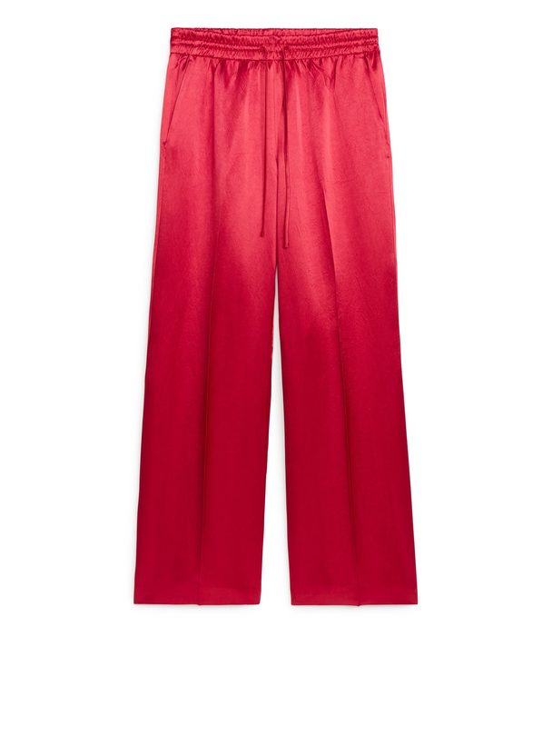 ARKET Satin Trousers Red