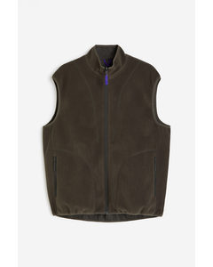 Reversible Fleece Gilet Dark Green