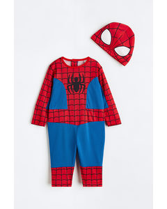 2-teiliges Spiderman-Verkleidungsset Blau/Spiderman