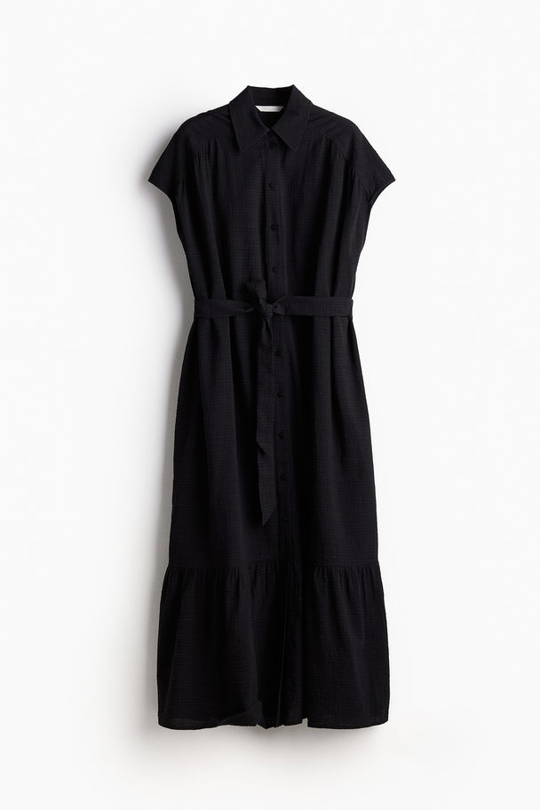 H&M Tie-belt Shirt Dress Black