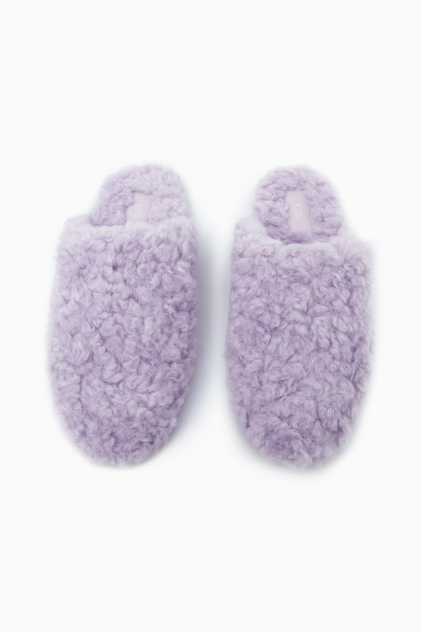 COS Faux Shearling Slippers Lilac
