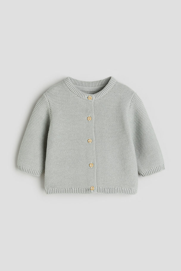 H&M Knitted Cardigan Light Dusty Green