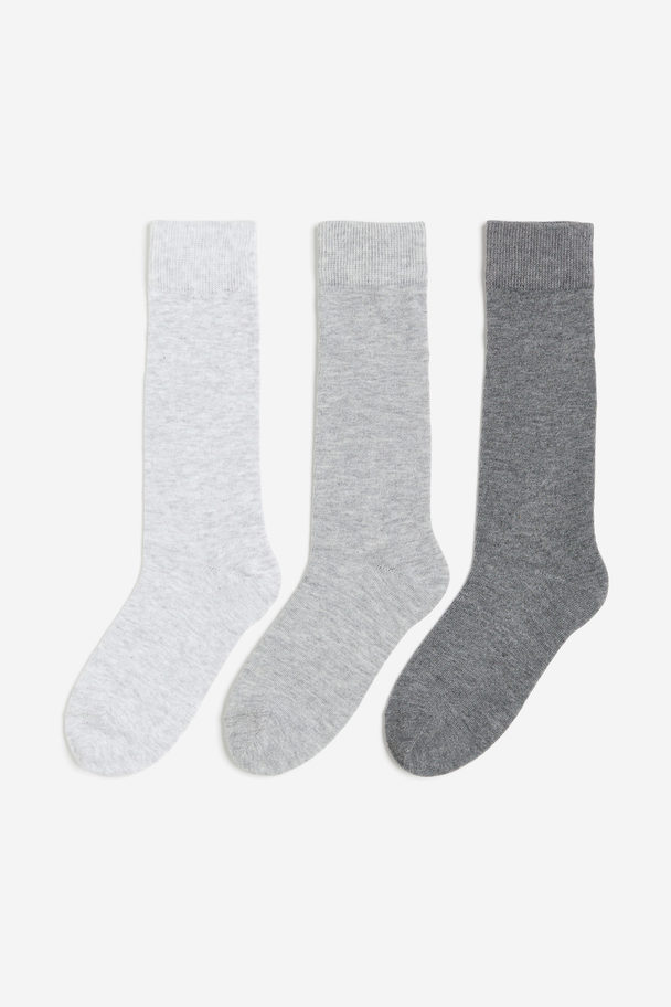 H&M 3-pack Thermal Socks Light Grey Marl/grey Marl