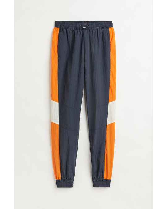 H&M Track Pants Navy Blue/orange