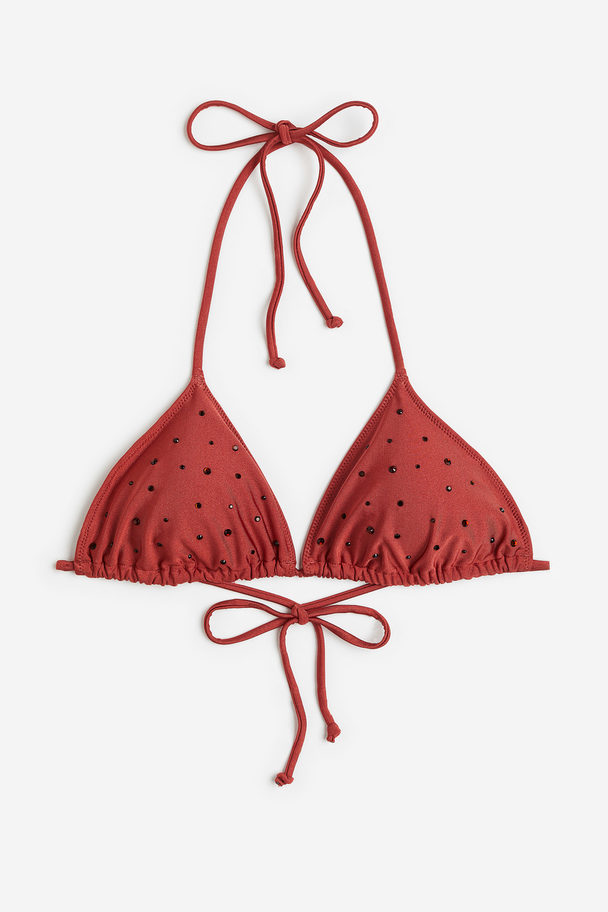 H&M Vattert Trekant-bikinitopp Rød