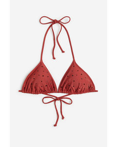 Padded Triangle Bikini Top Red
