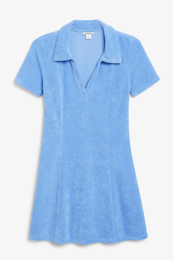 Monki Blue Towelling Dress Blue