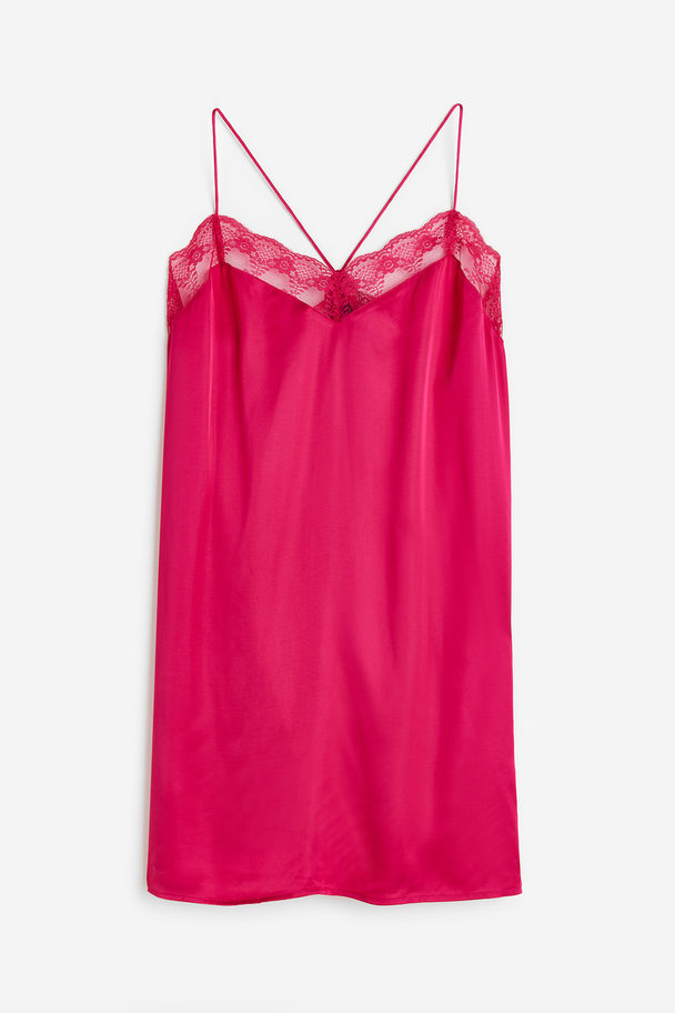 Superdry Satin Cami Mini Slip Dress Hot Pink