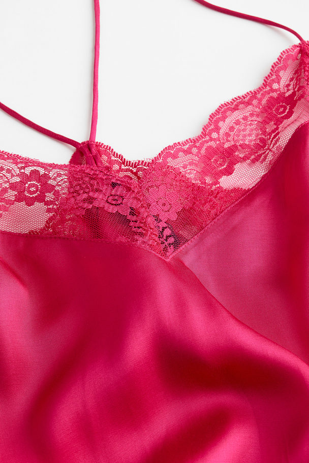 Superdry Satin Cami Mini Slip Dress Hot Pink