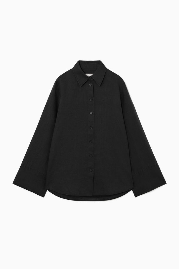 COS Wide-sleeved Linen Shirt Black