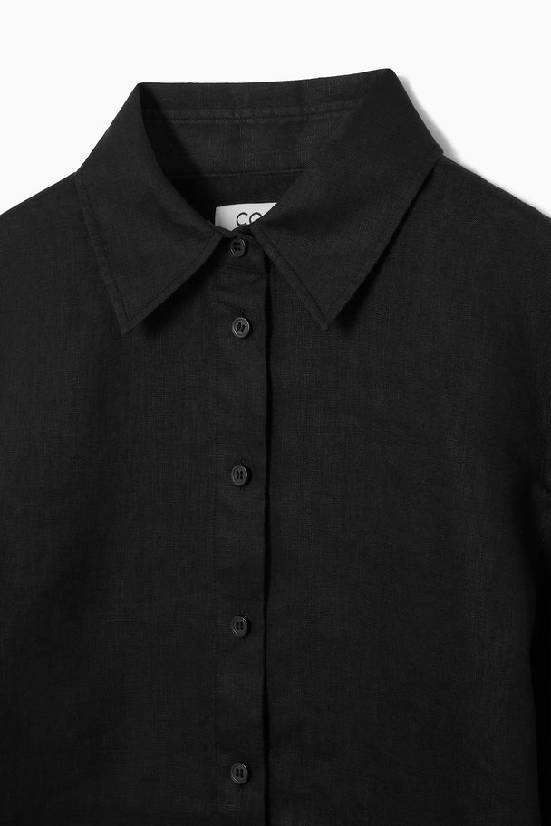 COS Wide-sleeved Linen Shirt Black