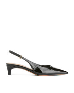 Leren Pumps Met Slingback Zwart