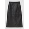 Nappa Leather A-line Midi Skirt Black