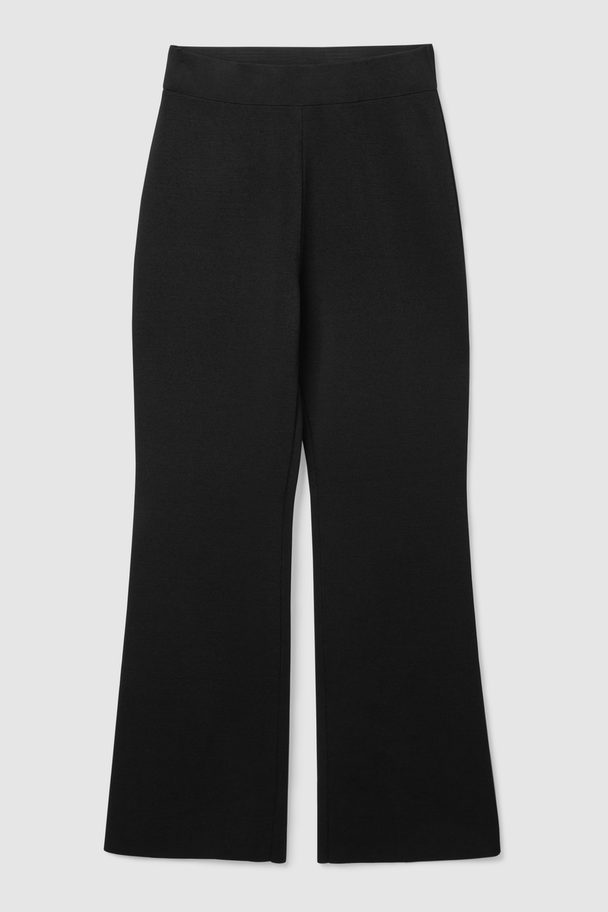 COS Flared Knitted Trousers Black