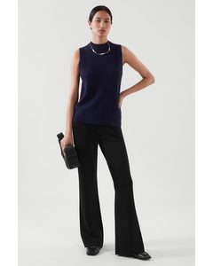 Flared Knitted Trousers Black