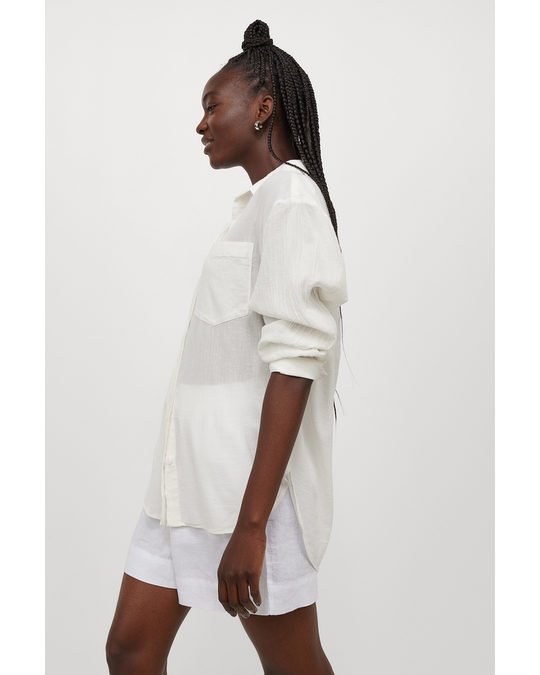 H&M Cotton Shirt Offwhite