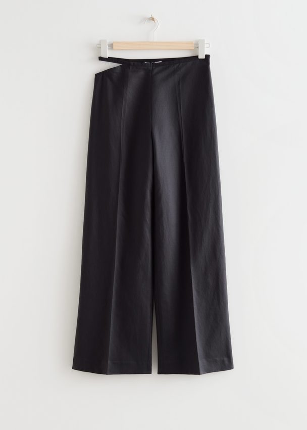 & Other Stories Cut-out Trousers Black