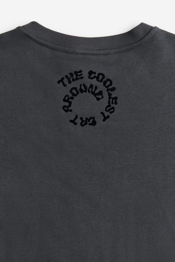 H&M Loose Fit Sweatshirt Dark Grey/felix The Cat