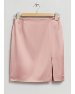 Satin Pencil Skirt Light Pink