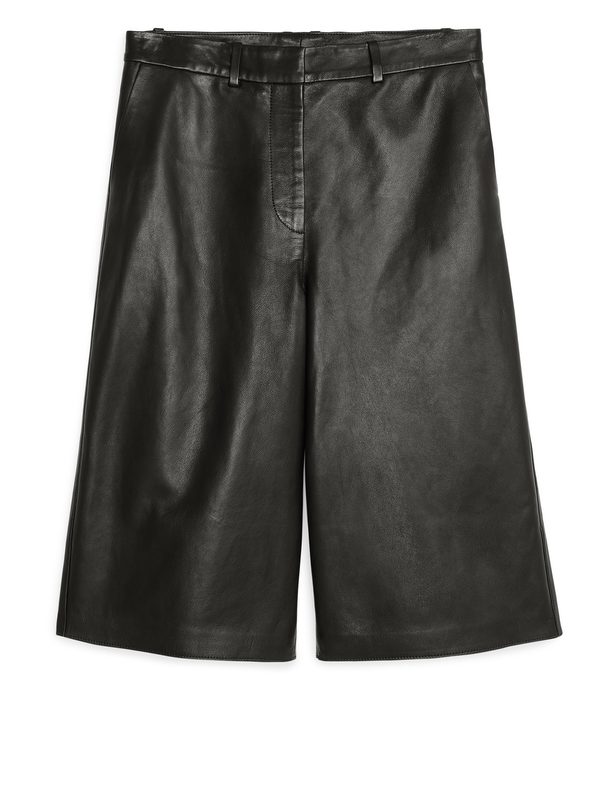 ARKET Leather Culottes Black